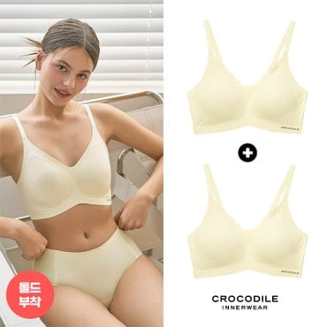 감탄브라 [크로커다일] 라이크라 쉘론 몰드부착 스트랩 감탄브라 2종 레몬+레몬 CDWBR5M23_2