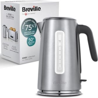  영국 브레빌 전기포트 Breville Edge Low Steam Kettle 1.7L 3kW Fast Quiet Boil Energy effici