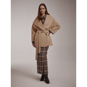 HANDMADE WIDE COLLAR HALF COAT