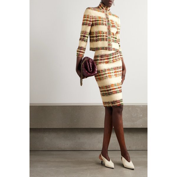 멀티 스트라이프 울 부클 스커트 46376663162891079