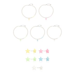 [SET]Pastel Star Beads n Pearl Necklace+Earrings_VH2335NE700B