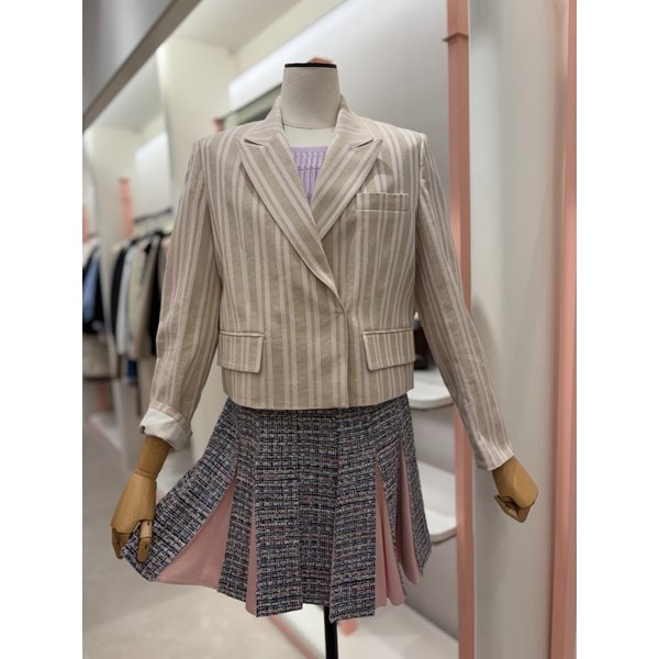 [여주점] 88%할인 여성 스트라이프 크롭 자켓(ITM3WJK670A)
