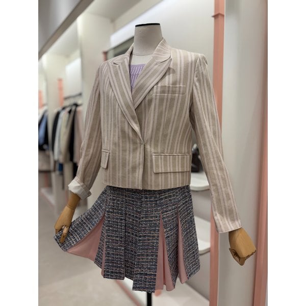 [여주점] 88%할인 여성 스트라이프 크롭 자켓(ITM3WJK670A)