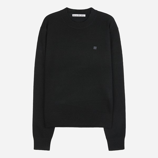 [시흥점] [아크네]5F C60115 900 페이스 패치로고 울 니트 블랙