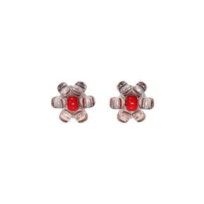 Rosy Red Flower Beads Earring