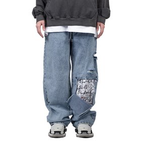 BBD Disorder Hidden Patch Custom Wide Denim Pants (Blue)