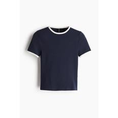 H&M 피티드 티셔츠 네이비 블루 1291905002