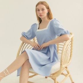 [프라이하잇] Colourway Square Neck Puff Dress (Blue)