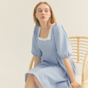 [프라이하잇] Colourway Square Neck Puff Dress (Blue)