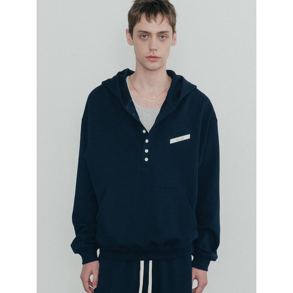테일러 코튼 스웻 후드 티셔츠 네이비
