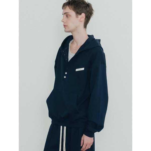 테일러 코튼 스웻 후드 티셔츠 네이비