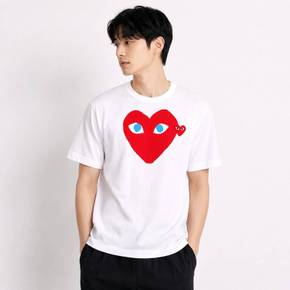 레드 빅 스몰 더블하트 반팔 공용 티셔츠 AX T086 051 1 1730823 AXT0860511