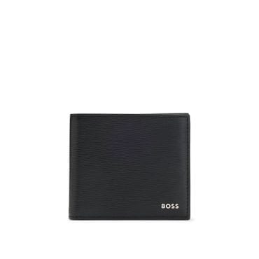 BOSS [FA25] 로고 레터링 프린트 가죽 지갑 블랙(50548824001)