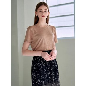 LINEN ROUND HALF T_BEIGE
