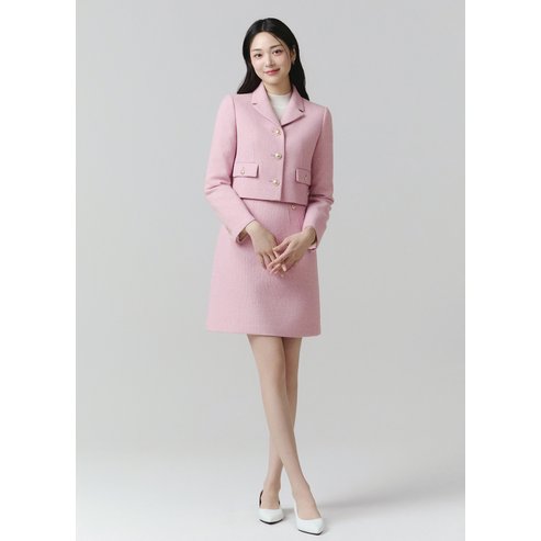 잇미샤 오픈 카라 싱글 자켓 ITOAWJK240 벨티드 미니 스커트 ITOAWSK240