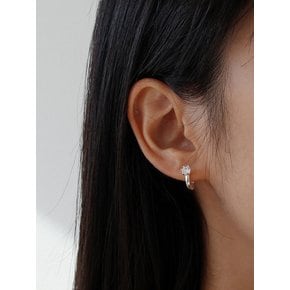 [Silver 925] Crown Cubic One-touch Earrings