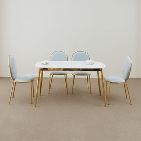 바올 골드 마카롱 라운드 1400세라믹 4인용 식탁세트(의자4)