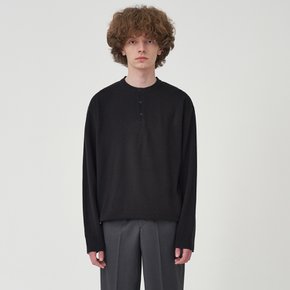 HENLY NECK KNIT SLEEVE_BLACK