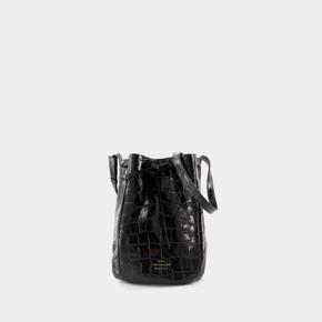 24FW 시라크 크로스백 Medium Bucket Bag Glossy Black Crocodile black