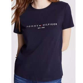 여성 Tommy 로고 반팔티셔츠 Navy