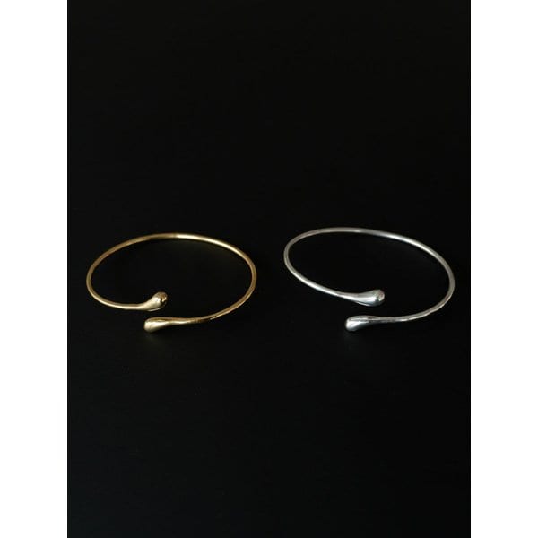 silver925 fluid bangle bracelet (2color)
