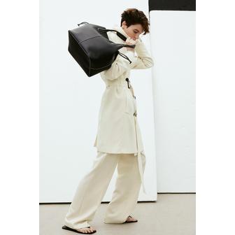 H&M 더블 브레스티드 트렌치코트 크림색 1037529010