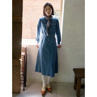 써스데이아일랜드 변형 절개라인 데님 원피스_T256MOP183W