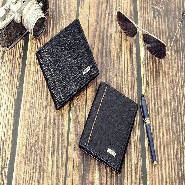 남성지갑 2타입 중지갑 반지갑 블랙 데일리 카드지갑 (WFJGRAG)