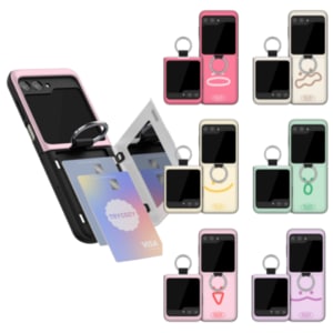  갤럭시 Z플립 5 4 3 휴대폰 케이스 정품 TRY 빅 말랑말랑 고리형 카드도어 범퍼케이스