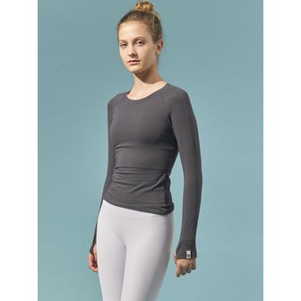 레이나모라 트레이닝 슬림 핏 롱슬리브 차콜