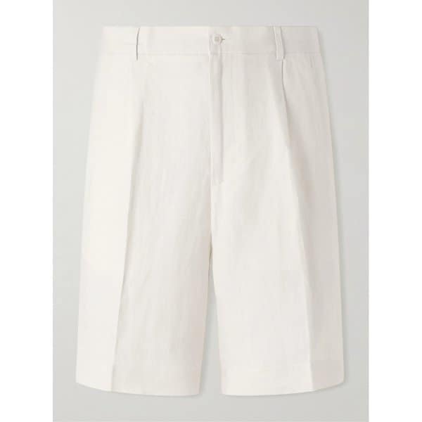 루비나찌 스트레이트 레그 플리츠 코튼 쇼츠 46376663163091859