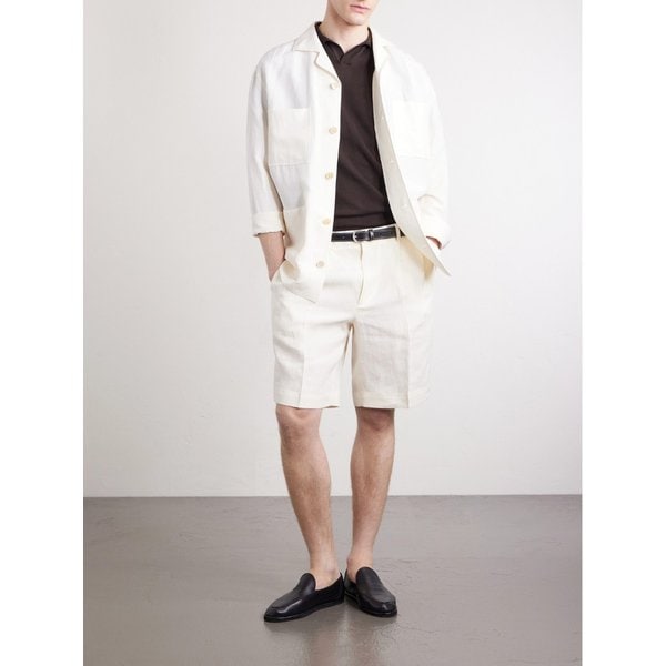 루비나찌 스트레이트 레그 플리츠 코튼 쇼츠 46376663163091859