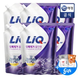 리큐 얼룩제거 올인원 세탁세제 리필 2.1Lx6개 드럼+ 400ML 증정