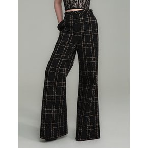 Gold & black tweed wide pants