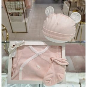 (임신출산선물) 베베배내바디수트X모자X양말세트(핑크) (07Q317905S2)