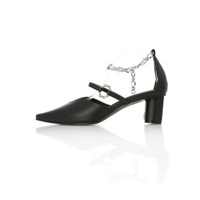 Chain Point Strap Pumps  MD1055 Black