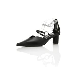 Chain Point Strap Pumps  MD1055 Black