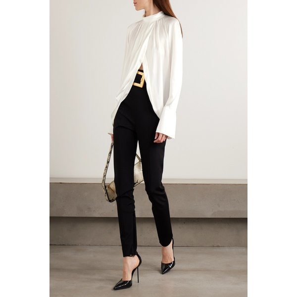 드레이프 실크 새틴 블라우스 46376663162945931