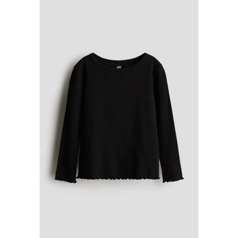 H&M 롱 슬리브 저지 탑 블랙 1212699013