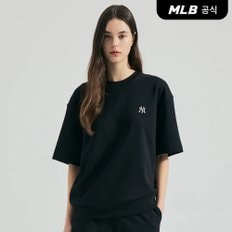 [코리아공식]베이직 스몰로고 오버핏 반팔 맨투맨 NY (Black)