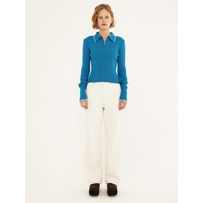 Metallic Collar Knit in Blue VK3SP143-22