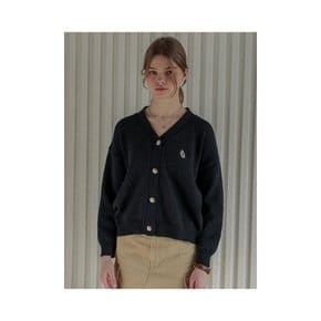 Lossy  Cashmere Patch V Cardigan_navy