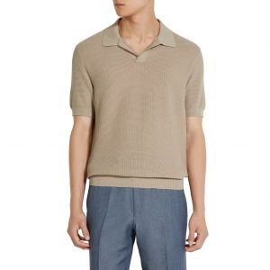 이스퀘어 4540749 ZEGNA Waffle Knit Premium Cotton Polo Sweater