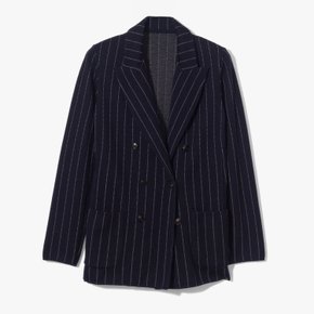 TBRM DOUBLE BREASTED JACKET WITH SIDE VENT (STRIPE) NAVY TBD2M50003A72