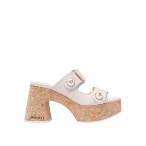 24FW 지미추 샌들 FAYENCEWEDGE95SQMLATTE White