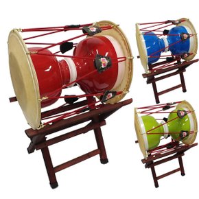 컬러 고고 가요 장구 1자 7치+카슈 받침대 세트 (받침대 높이 57cm)