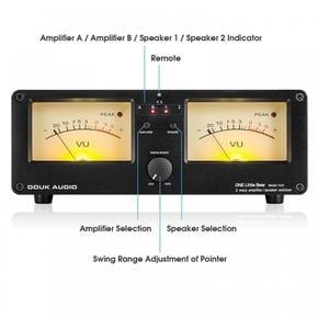 Douk Audio VU3 VU 2  DB 듀얼 아날로그 미터, 웨이 앰프 스피커 스위치, 패널 디스플레이