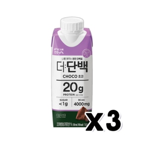 빙그레 더단백 초코 멸균팩 프로틴음료 250ml x 3개