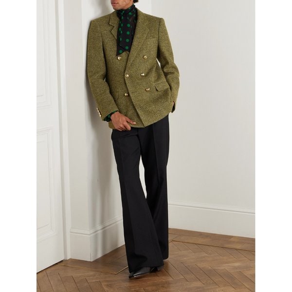 더블브레스트 울 블렌드 부클 블레이저 46376663162907794