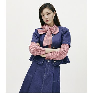 플라스틱아일랜드 [C]볼륨소매 데님 자켓 (PR2DJ362)